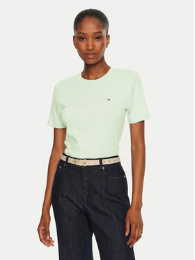 Tommy Hilfiger Tommy Hilfiger Majica WW0WW40587 Zelena Slim Fit