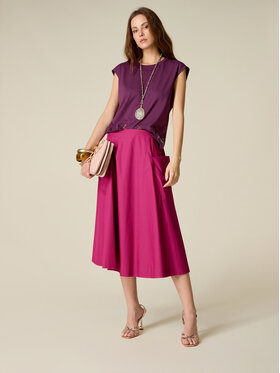 Oltre Oltre Spódnica midi 1001J000295N019 Różowy Regular Fit