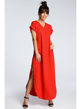 BeWear BeWear Sukienka codzienna B065 Czerwony Flare Fit