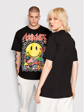 Market T-shirt Unisex SMILEY Iron 399001064 Crna Relaxed Fit