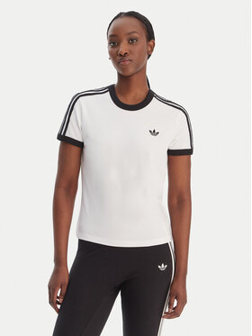adidas adidas Tričko 3-Stripes KD3683 Biela Slim Fit