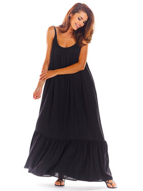 Awama Awama Sukienka letnia A307 Czarny Basic Fit