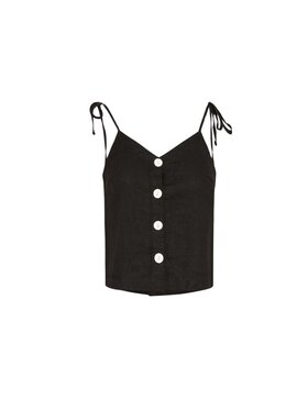 ICHI ICHI Top Top donna ih lino to Nero Regular Fit