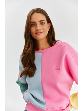 NAOKO NAOKO Bluza Colorful Candy Różowy Oversize