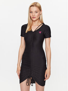 Guess Guess Haljina za svaki dan Delma V3YK05 KBOA2 Crna Slim Fit