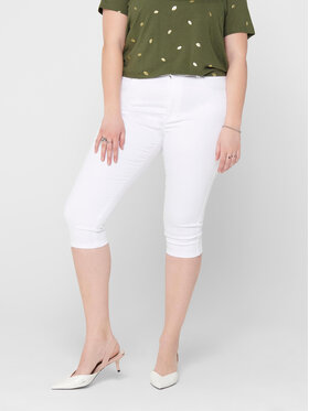 ONLY Carmakoma ONLY Carmakoma Medžiaginiai šortai 15205938 Balta Skinny Fit