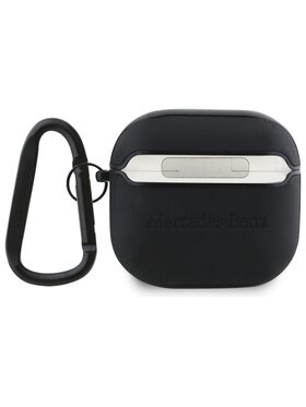 Mercedes-Benz Mercedes-Benz Etui na słuchawki AirPods 4 - Leather Metal Logo Czarny