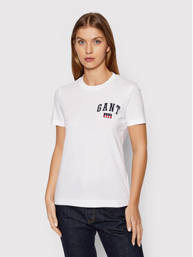 Gant Gant T-Shirt Tag 4200220 Biały Regular Fit