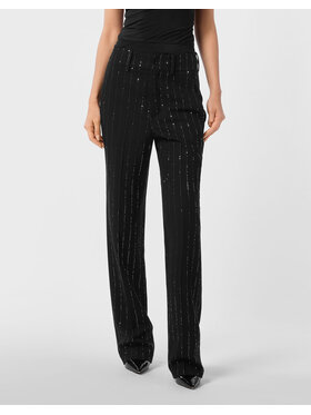 PHILIPP PLEIN PHILIPP PLEIN Bavlnené nohavice 25529 Čierna Flare Fit