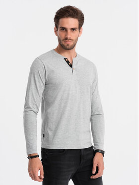 Ombre Ombre Longsleeve OM-LSCL-0107 Szary Fitting Fit
