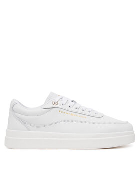 Tommy Hilfiger Tommy Hilfiger Laisvalaikio batai Modern Court Sneaker Lthr FW0FW08800 Balta