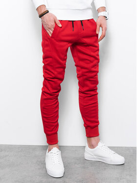 Ombre Ombre Joggers kalhoty OM-PABS-0134 Červená Regular Fit
