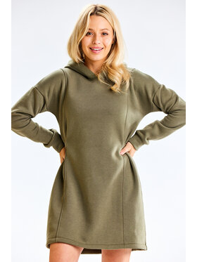 Infinite You Infinite You Sukienka dzianinowa M331 Khaki Basic Fit