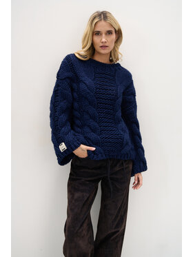 Fobya Fobya Sweter F780 Granatowy Basic Fit