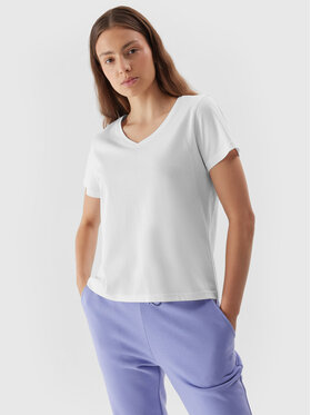 4F 4F Тишърт 4FAW23TTSHF0908 Бял Regular Fit