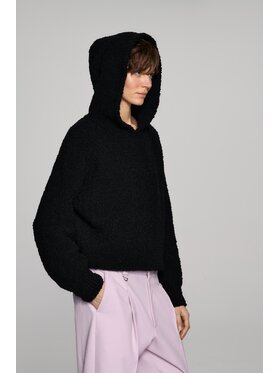 B SIDES B SIDES Sweter Z KAPTUREM ROCKY Czarny Boxy Fit