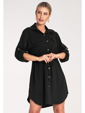 FIGL FIGL Košilové šaty M1131 Černá Shirt Fit