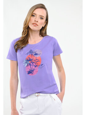 Volcano Volcano T-Shirt T-KIRI Fioletowy Regular Fit