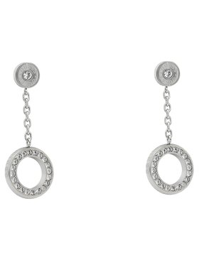 Guess Guess Auskarai Circle Lights JUBE03 161JW Sidabrinis rodžio padengimas