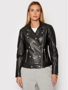 Gestuz Gestuz Lederjacke Melgz 10904666 Schwarz Regular Fit
