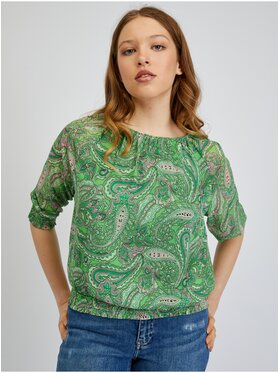 Orsay Orsay Bluzka 650251865000__40 Zielony Regular Fit