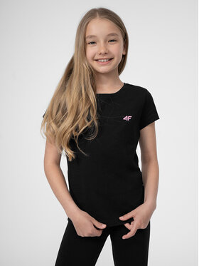 4F 4F T-Shirt 4FJSS23TTSHF279 Schwarz Regular Fit