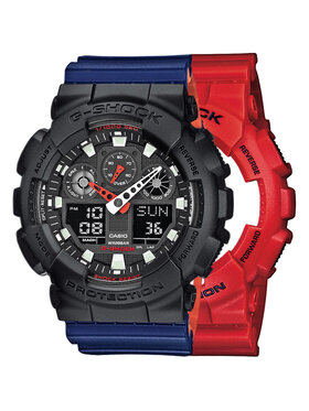 Casio Casio Zegarek SET GA-100B-4AER + BEZEL 10358741 + PASEK 10527467 Niebieski