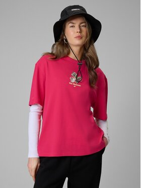 4F 4F T-Shirt CAMP Różowy ciemny Loose Fit