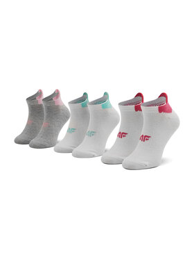 4F 4F Set od 3 para dječjih niskih čarapa HJZ21-JSOD004 Bijela