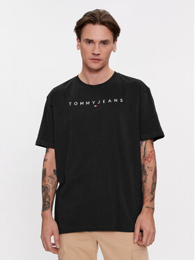 Tommy Jeans Tommy Jeans Póló Linear Logo DM0DM17993 Fekete Regular Fit