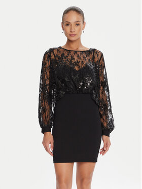 Rinascimento Rinascimento Коктейлна рокля CFC0125098003 Черен Regular Fit