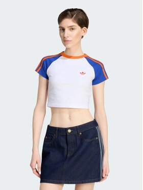 adidas adidas T-Shirt SST BABY TEE Biały Fitted Fit