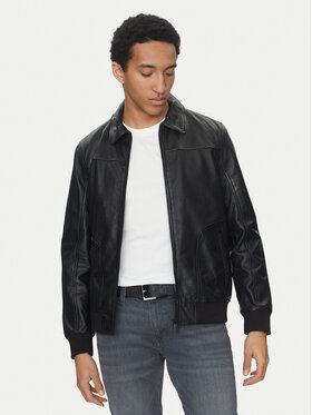 Mustang Mustang Lederjacke Essen Veg 310-24-061 Schwarz Regular Fit