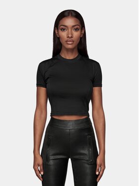 MADE BY SOCIETY MADE BY SOCIETY T-Shirt Crop - T27858 Czarny Basic Fit