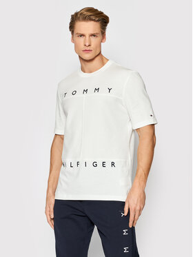 Tommy Hilfiger Tommy Hilfiger T-Shirt Mono Flag MW0MW22169 Biały Regular Fit