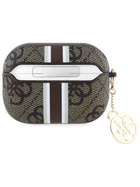 Guess Guess Etui na słuchawki AirPods Pro 2 - 4G Printed Stripes Charm Brązowy
