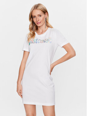 Just Cavalli Just Cavalli Kasdieninė suknelė 74PBOG00 Balta Regular Fit