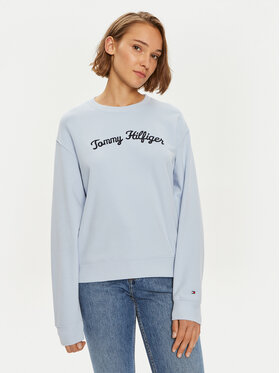 Tommy Hilfiger Tommy Hilfiger Felpa Modern Script WW0WW42615 Celeste Regular Fit