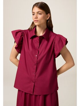 Oltre Oltre Koszula 5020R003108N019 Bordowy Regular Fit