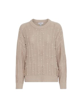 b.young b.young Sweter Maglia bynelle jumper Beżowy Comfort Fit