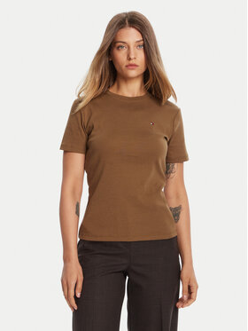 Tommy Hilfiger Tommy Hilfiger T-shirt New Cody WW0WW40587 Smeđa Slim Fit