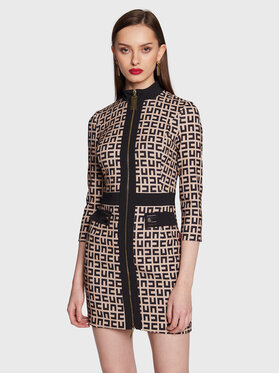 Elisabetta Franchi Elisabetta Franchi Sukienka koktajlowa AB-339-31E2-V460 Beżowy Slim Fit