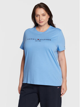 Tommy Hilfiger Curve Tommy Hilfiger Curve T-shirt Crv WW0WW29738 Plava Regular Fit