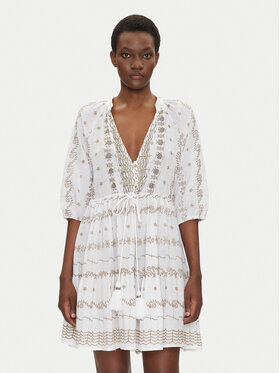 Iconique Iconique Φόρεμα καλοκαιρινό IC25-016 Λευκό Relaxed Fit