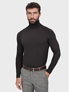 Evenemen Evenemen Sweter Golf Brązowy Slim Fit