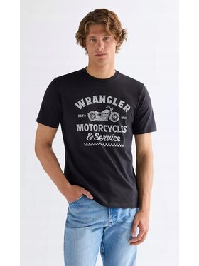 Wrangler Wrangler T-Shirt AMERICANA TEE Czarny Regular Fit
