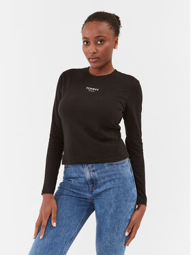 Tommy Jeans Tommy Jeans Блуза Bby Essential Logo DW0DW16438 Черен Slim Fit