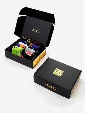 Urban Socks Urban Socks Zestaw 10 par wysokich skarpet męskich Zestaw 10 Par Skarpet Zapakowanych Na Prezent Blind Box uni Czarny