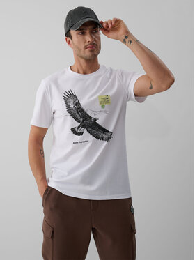 4F 4F T-Shirt OVERLAND Biały Regular Fit