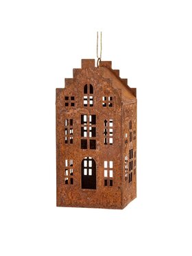 MIAhome MIAhome Figurka domek metalowy rdzawy RUGGINE Pomarańczowy